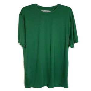 Anvil Mens T-Shirt Large Short Sleeve Crew Neck Green Top T-Shirt Polyester